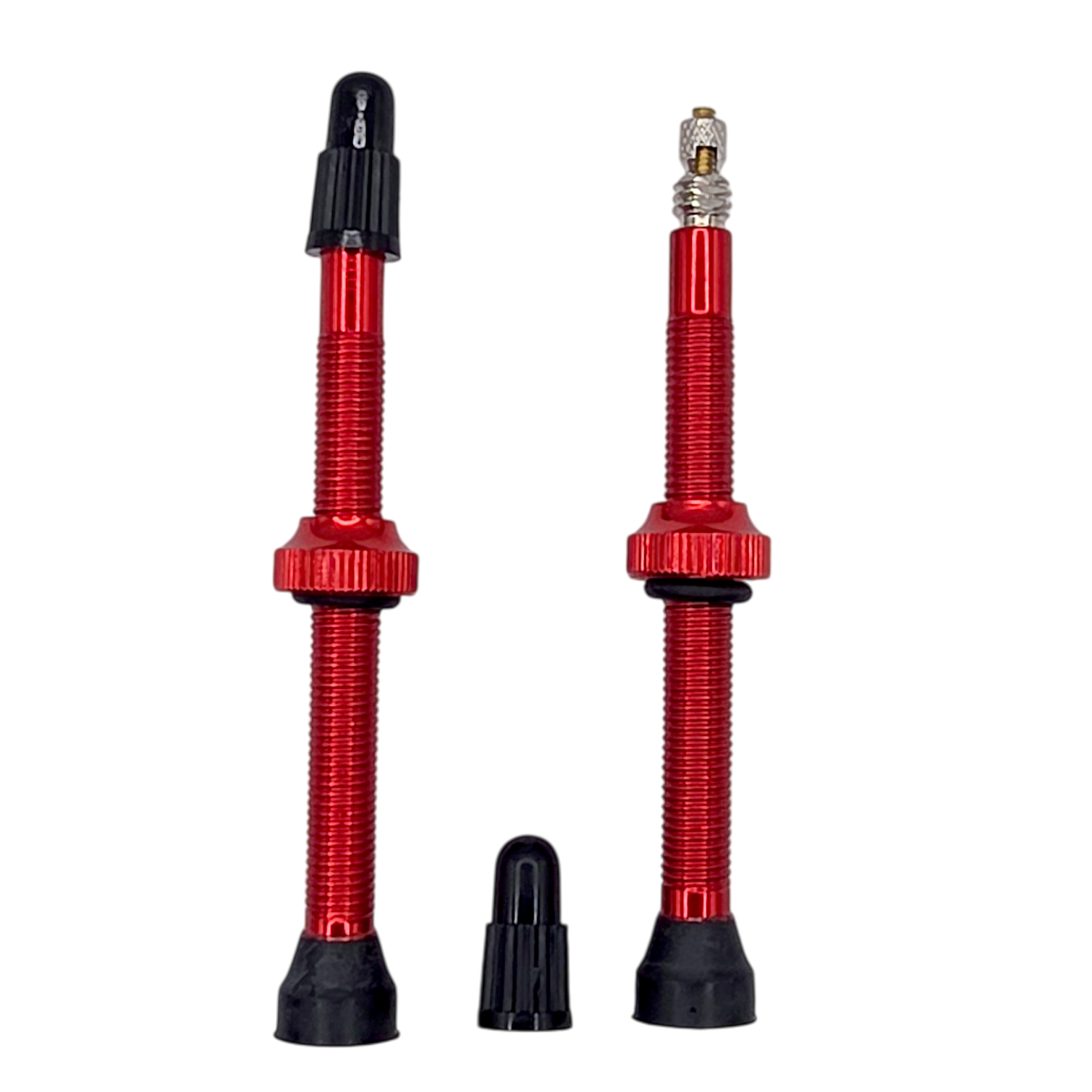 2x Fahrrad Tubeless-Ventil 80 mm Presta Sclaverand Fahrradventil SV rot