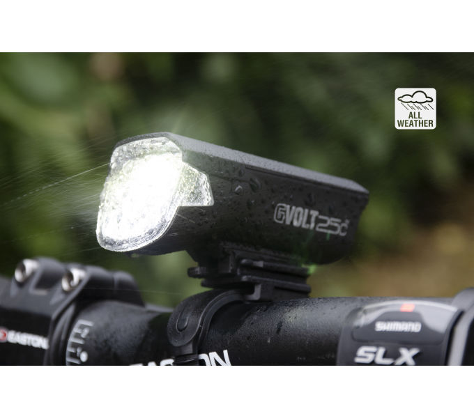 Bicycle light front light 25 LUX CATEYE GVolt 25c 2-6.5 h FlexTight holder rechargeable battery
