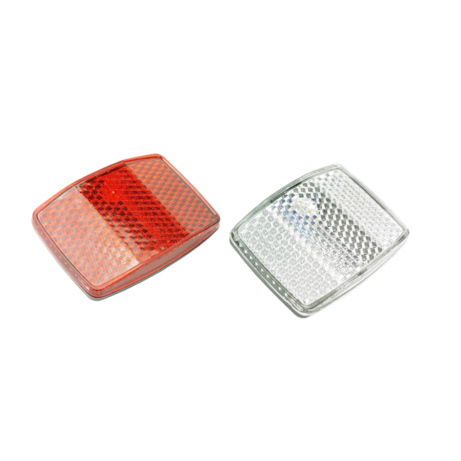 Reflector set bicycle front + rear detachable for luggage carrier, basket, frame