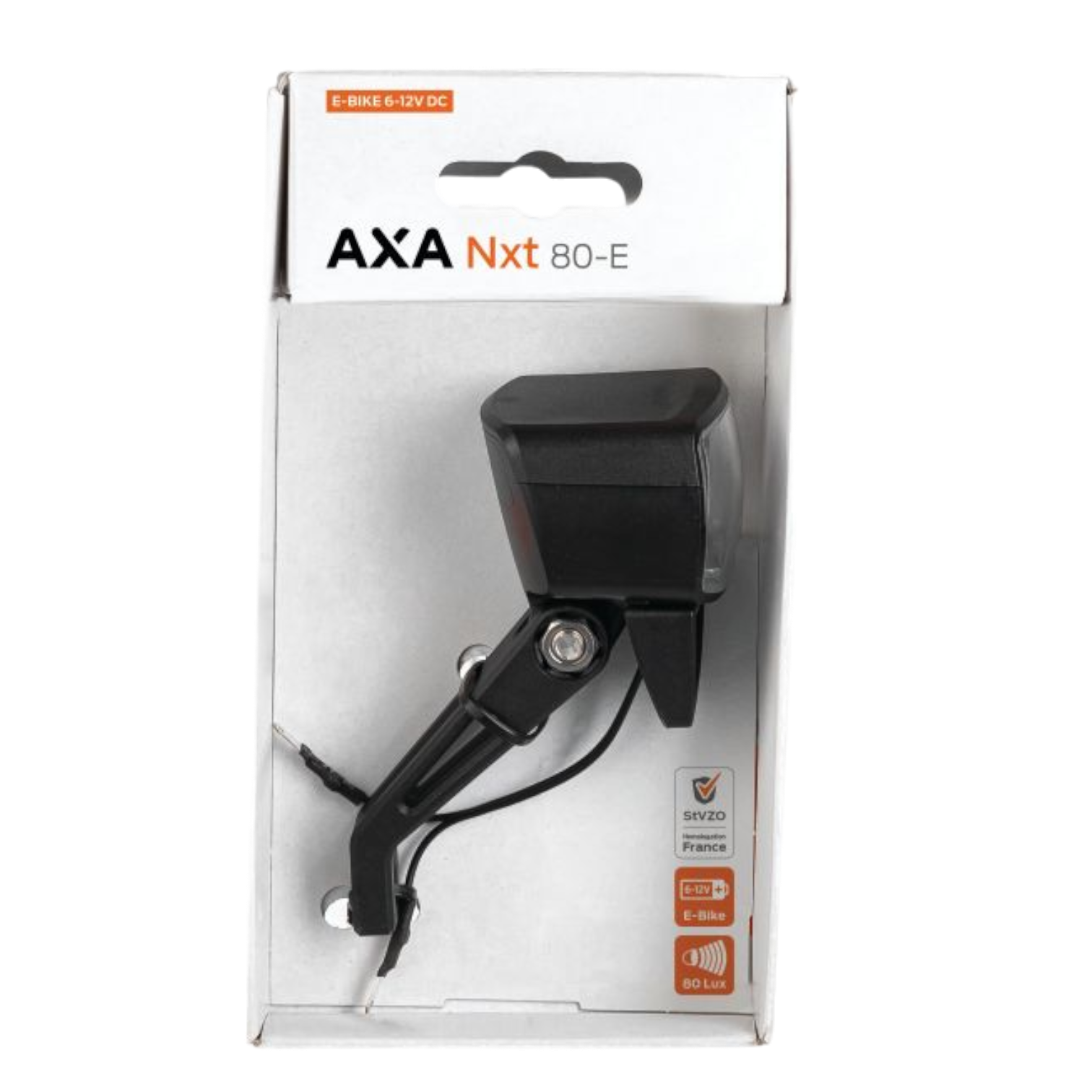 Bicycle front light 80 Lux for e-bike 6-12V battery LED with reflector AXA NXT 80