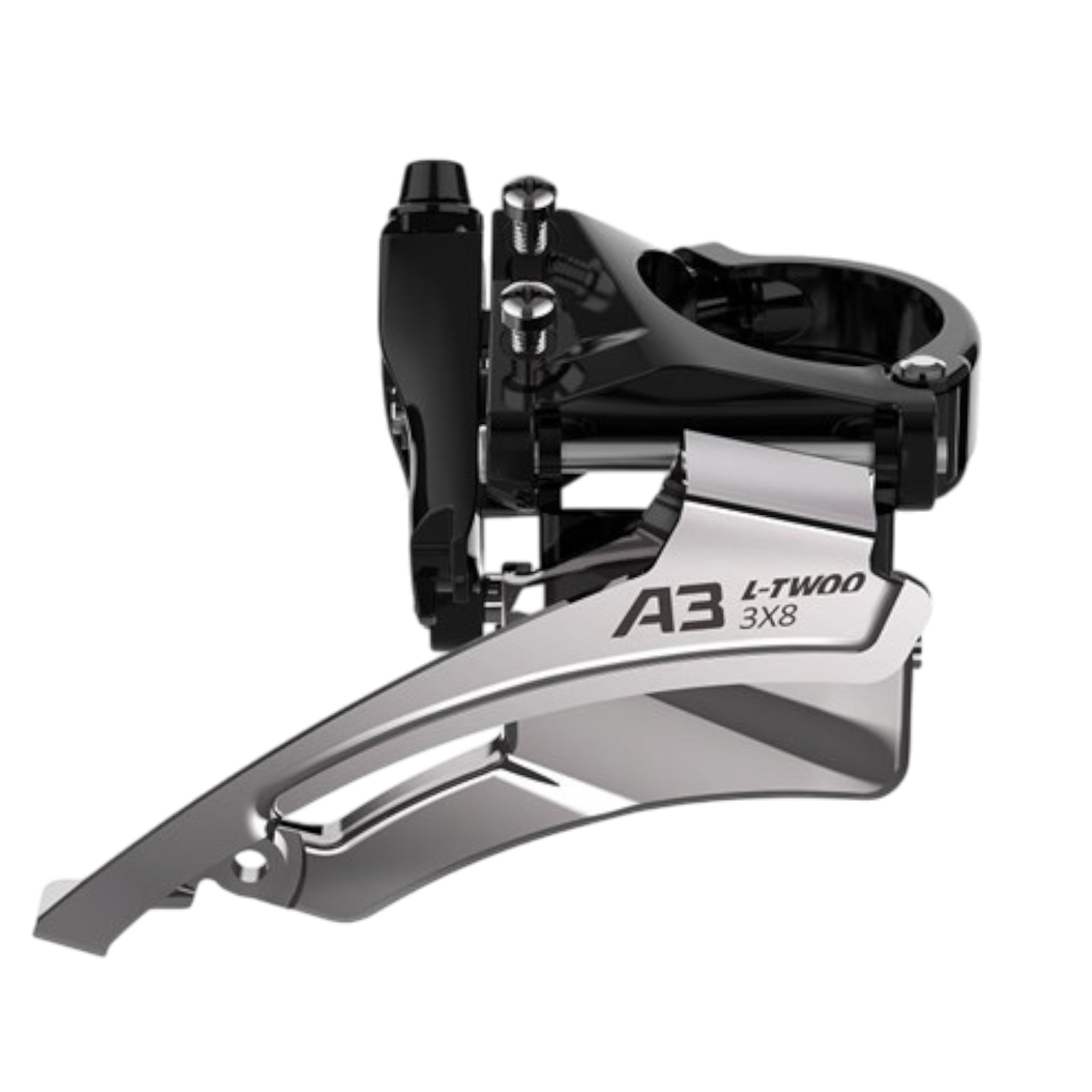 L-TWOO Umwerfer 3 x8 fach Side Swing Dual Pull 31,8/34,9 mm Aluminium MTB