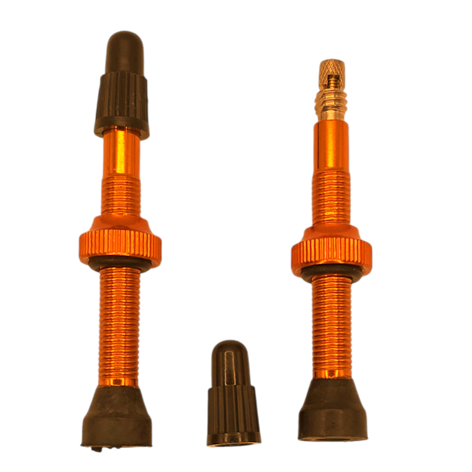 2x Fahrrad Tubeless-Ventil 60 mm Presta Sclaverand Fahrradventil SV orange